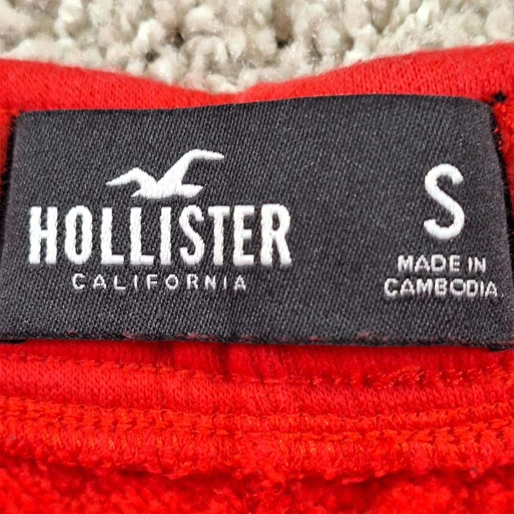 Hollister‎ Sweat Shorts Mens S (Fits W31) Red Logo Fleece Athletic Loungewear